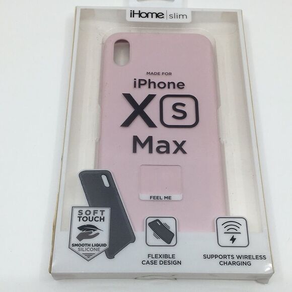 XS Max iPhone Phone Case Ihome Slim Silicone Flexible  Soft Touch Pink - Picture 1 of 9